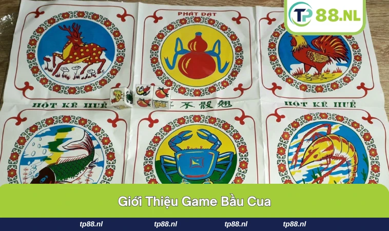 Bộ bầu cua truyền thống với sáu biểu tượng quen thuộc.