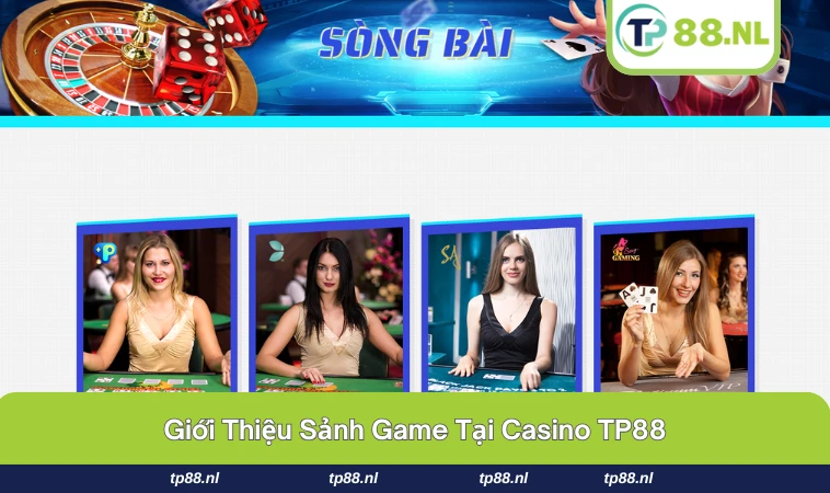 Giao diện các sảnh game live tại casino của TP88