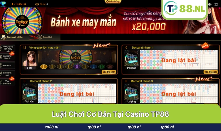 Các bảng luật của trò baccarat và roulette tại TP88.