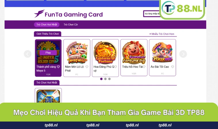 Người chơi áp dụng mẹo quan sát và quản lý vốn trong game bài 3D TP88