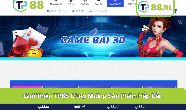 Ảnh minh họa  game thể thao, ca casino và bài 3D tại TP88