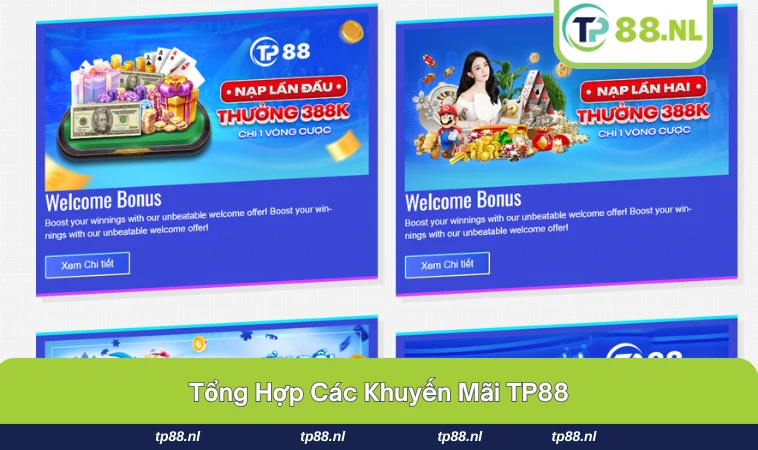 Các loại khuyến mãi đa dạng và hấp dẫn có tại TP88.