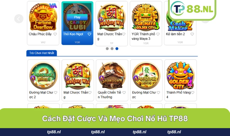 Ví dụ đặt cược và chiến thuật quay trong nổ hũ TP88
